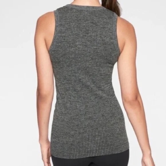 Athleta NWT Renew CYA Ribbed Sleeveless Top Charcoal Tank Minimalist size XS - Picture 2 of 8